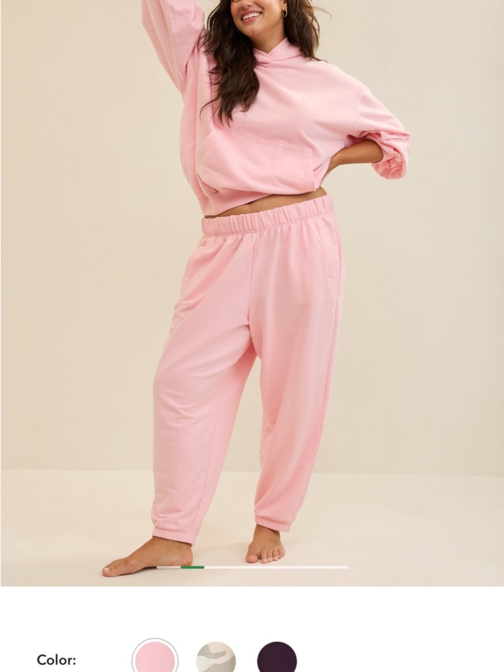 aerie Light Pink Lounge Sweatpants and sweatshirt set